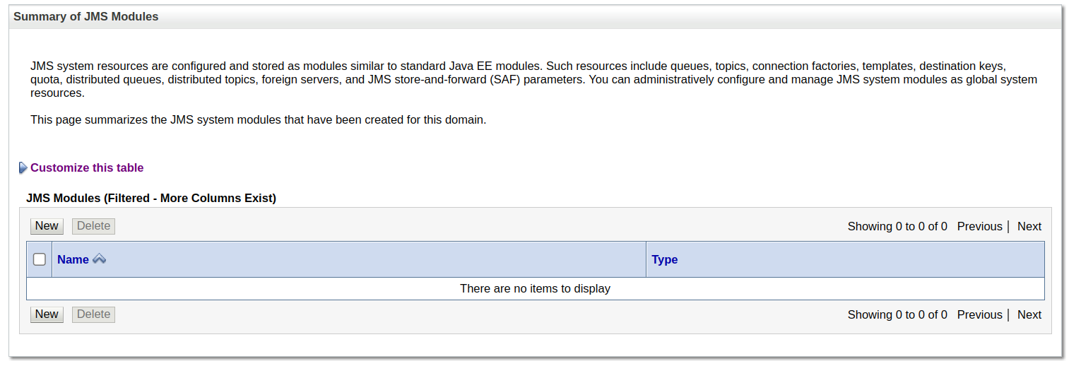 No JMS resources