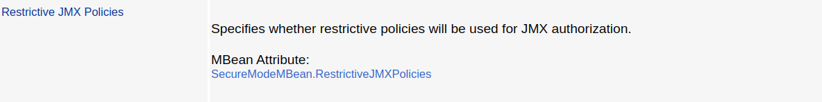 Restrictive JMX policies